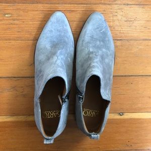 Franco Sarto grey suede ankle boots.